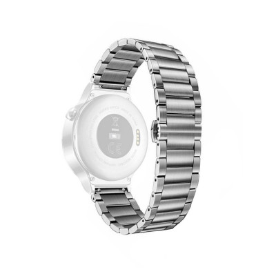 Curea metalica argintie pentru Huawei Watch W2 Sport / Samsung Gear S2 / Moto 2nd gen 42mm / Galaxy Watch 42mm cu prindere tip fluture foto
