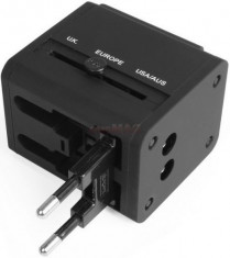 Incarcator retea Avantree CGTR-851-BLK, 2x USB, Universal EU/UK/SUA, 2.1A (Negru) foto