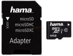 Card de memorie Hama micro SDXC 64GB,Clasa 10, UHS-I + Adaptor foto