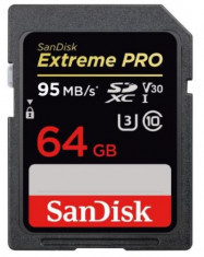 Card de memorie SanDisk SDXC Extreme PRO, 64 GB, pana la 95 MB/s foto