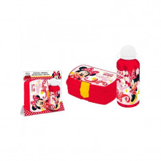 Recipient pentru apa (500 ml)+cutie pranz Minnie Mouse foto