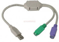 Cablu convertor USB la PS2 (tastatura + mouse) foto