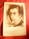 Ilustrata -Personalitati - Portret al lui Carl Maria von Weber de Joe Olitzki, Necirculata, Printata