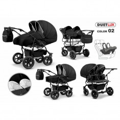 Carucior 3 in 1 pentru gemeni Mikado Duet Lux D-02 foto