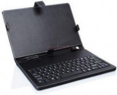 Husa cu tastatura OEM HTS-7-MICRO pentru tablete 7inch (Negru) foto