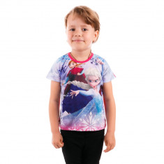 Tricou maneca scurta fete Frozen fucsia foto