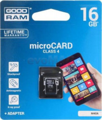 Card de memorie GOODRAM SMC00764, microSDHC, 16GB, Clasa 4 + Adaptor SD foto