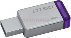 Stick USB Kingston DataTraveler 50, 8GB, USB 3.1 (Metal/Mov) foto