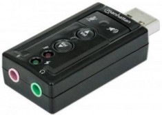 Placa de sunet Manhattan Hi-Speed, 7.1, USB (Negru) foto