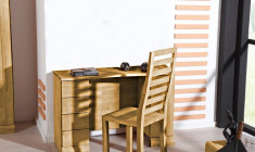 Masa de birou din lemn masiv de stejar Seti, L115xl45xh75 cm foto
