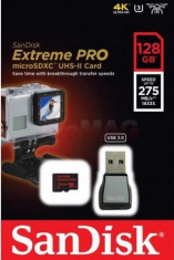 Card de memorie SanDisk SDSQXPJ-128G-GN6M3, Extreme Pro, microSDXC, 128GB, Clasa 10 + Adaptor USB 3.0 foto