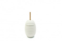 Recipient pentru miere White Basics Ribbed Honey Alb, Portelan, l12 cm foto