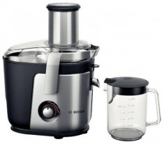 Storcator de fructe si legume Bosch MES4010, 1200 W, 3 Viteze, Tub de alimentare 84 mm (Argintiu/Negru) foto