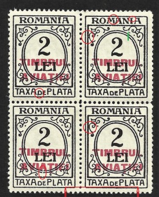 ERORI / VARIETATI LA BLOCK- X4 -SUPRATIPAR TIMBRUL AVIATIEI 1931 MNH foto