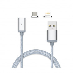 Cablu magnetic de incarcare si sincronizare micro USB - 8 Pin Lightning