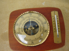 Barometru mecanic + termometru foto