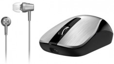 Kit Mouse wireless si Casti Genius MH-8015 (Argintiu) foto