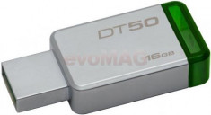 Stick USB Kingston DataTraveler 50, 16GB, USB 3.1 (Metal/Verde) foto