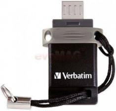 Stick USB Verbatim Dual Drive OTG, 16GB, USB 2.0/microUSB (Negru) foto