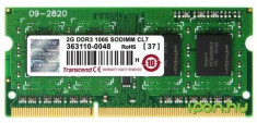 Memorie Laptop Transcend TS256MSK64V1N DDR3, 1x2GB, 1066MHz, CL7, 1.5V foto