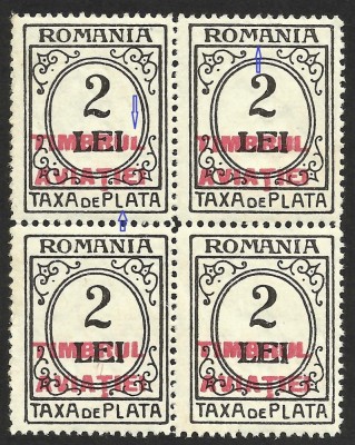 VARIETATE-ROMANIA-SUPRATIPAR TIMBRUL AVIATIEI BLOCK X4--1931 MNH foto