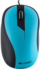 Mouse Optic Logic LM-14, USB, 1000 DPI (Negru/Albastru) foto