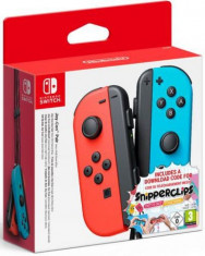Gamepad Joy-Con Nintendo Switch, neon rosu/albastru + Snipperclips (SW) foto