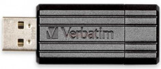 Stick USB Verbatim PinStripe 64GB (Negru) foto