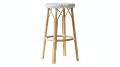 Scaun de bar din rattan Simone White Dots foto