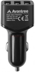 Incarcator auto Avantree CGCA-TR408-BLK, 5V / 4.84A, 3x USB (Negru) foto