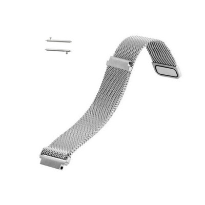 Curea metalica argintie cu magnet pentru Samsung Gear S2 / Galaxy Watch 42mm / Huawei Watch W2 Sport / Moto 2nd gen 42mm foto