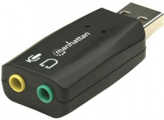 Placa de sunet Manhattan Hi-Speed 3-D, 5.1, USB (Negru) foto