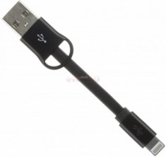 Cablu de date Kit IP5USBKEYBK, Lightning, cu prindere la chei pentru iPhone/iPad/iPod (Negru) foto