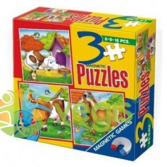 3 Puzzle Magnetic Animale foto