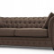 Canapea fixa tapitata cu stofa, 3 locuri Chesterfield All Brown, l216xA95xH76 cm