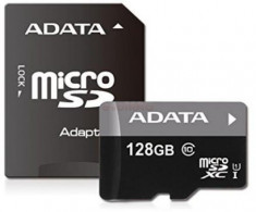 Card de memorie A-DATA Premier microSDXC, UHS-I, 128GB, Video Full HD + Adaptor foto