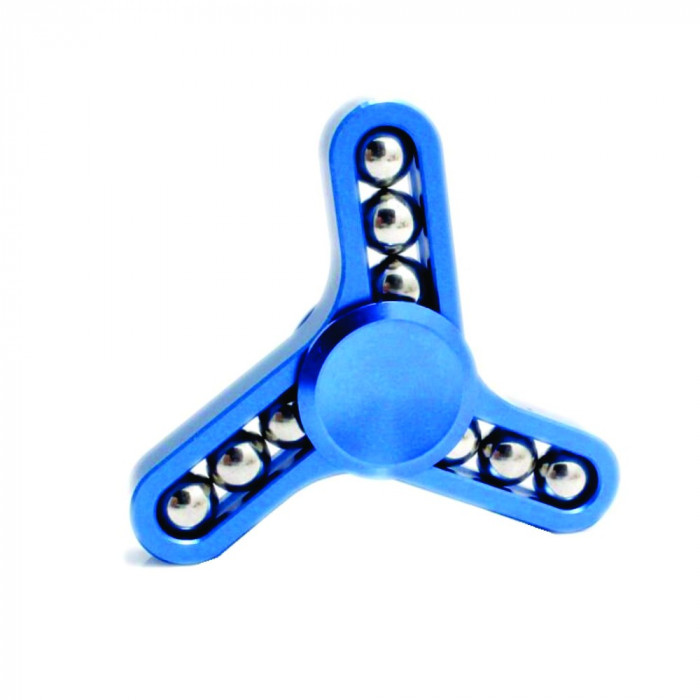 Jucarie Smart Antistres Fidget Spinner 9 Ball Metallic Blue