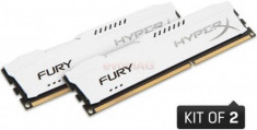 Memorii Kingston HyperX Fury White Series DDR3&amp;amp;#44; 2x8GB&amp;amp;#44; 1600 MHz foto