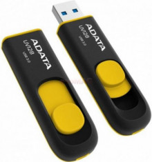 Stick USB A-DATA UV128, 16GB, USB 3.0 (Negru/Galben) foto