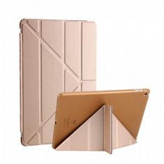 Husa flip cover activa multi pliabila pentru iPad Air 2 A1566 / A1567, auriu foto