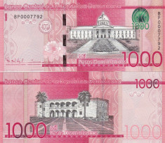 Republica Dominicana 1 000 Pesos 2015 Comemorativa UNC foto