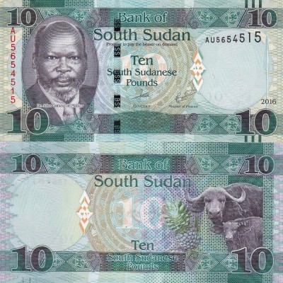 SUDANUL DE SUD 10 pounds 2016 UNC!!! foto