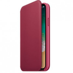 Husa protectie APPLE Folio pentru iPhone X, Piele, Flip Cover, Berry foto