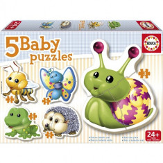 Puzzle Bebe cu Animale foto