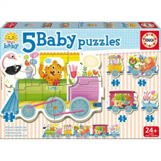 Puzzle Baby Animals Train foto