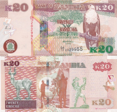 Zambia 20 Kwacha 2012 UNC foto