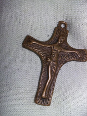 crucifix antic,crucifix vechi original,Crucifix bronz,colectie,Transport GRATUIT foto