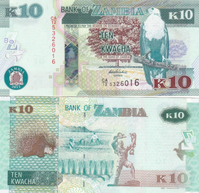 Zambia 10 Kwacha 2012 UNC foto