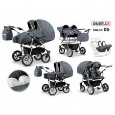 Carucior 3 in 1 pentru gemeni Mikado Duet Lux D-05 foto