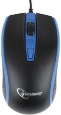 Mouse Optic Gembird MUS-104-B, 1600 DPI, USB (Negru/Albastru) foto